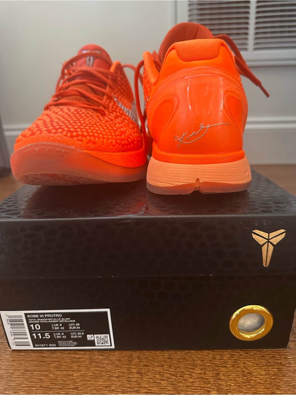 Nike Orange Kobe Basketball Shoes VI Protro